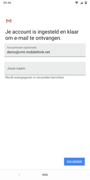 Geef uw account een naam en voer uw naam in. Selecteer VOLGENDE