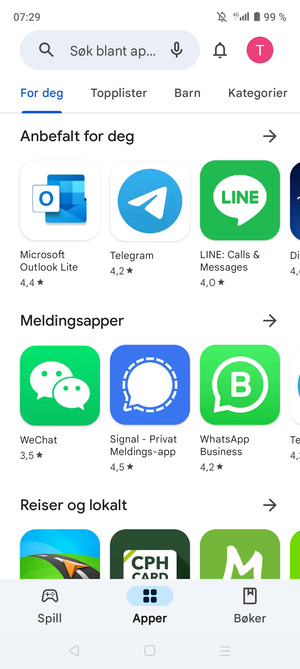 Velg søkefelt