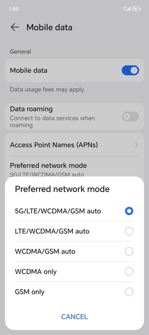 Select your preferred option