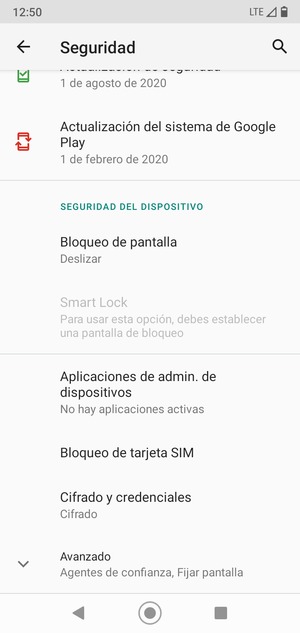 Desplácese y seleccione Bloqueo de tarjeta SIM