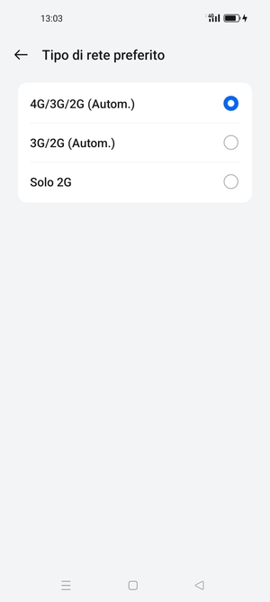 Seleziona la tua opzione preferita