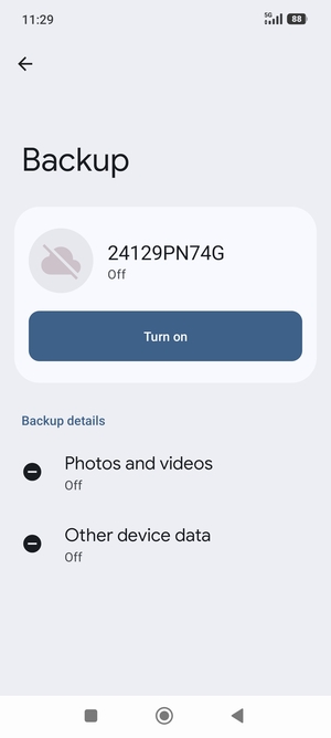 Select Turn on
