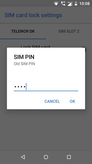 Enter your Old SIM PIN and select OK
