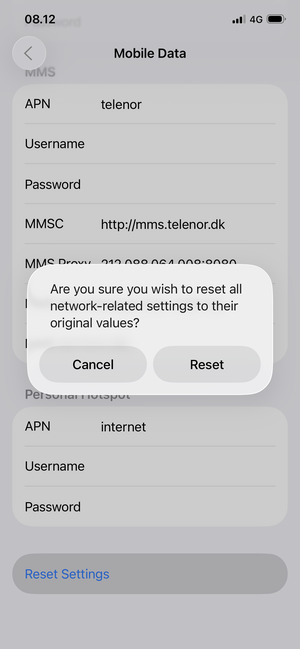 Select Reset