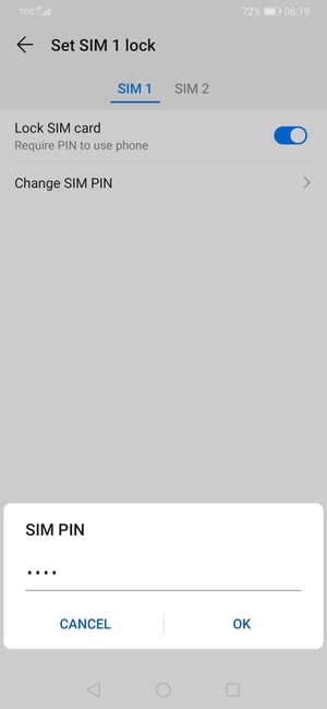 Enter your Old SIM PIN and select OK