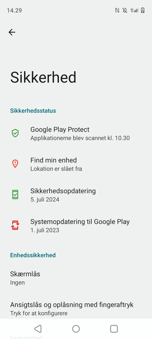 Vælg Skærmlås