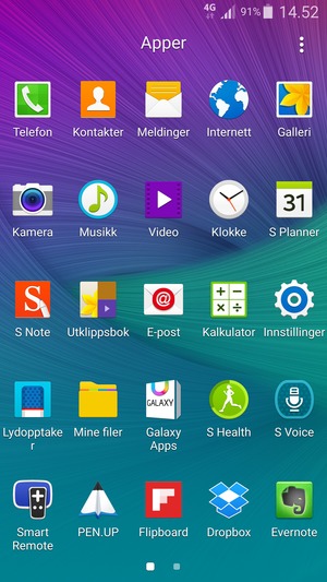 Velg Innstillinger