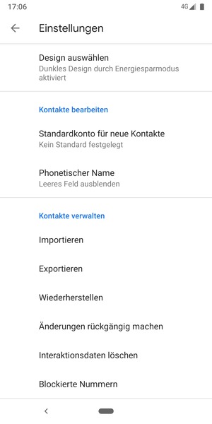 Scrollen Sie und wählen Sie Importieren