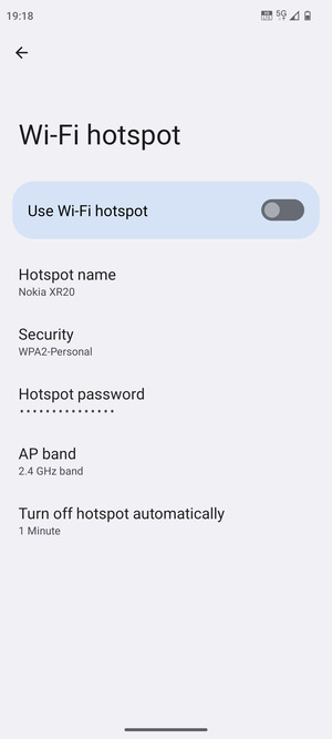 Select Hotspot password