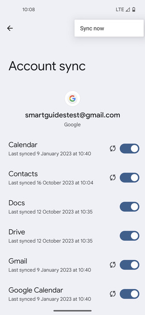 Select Sync now