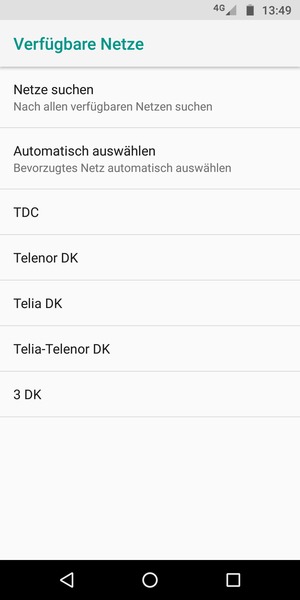 Wählen Sie einen Netzbetreiber von der Liste