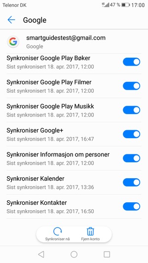 Forsikre deg om at Synkroniser Kontakter er valgt