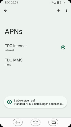 Wählen Sie Neuer APN