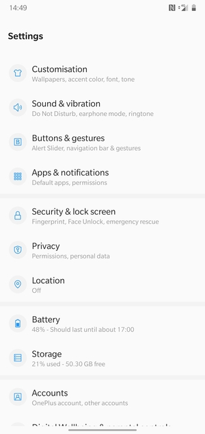 Scroll to and select Security & lock screen
