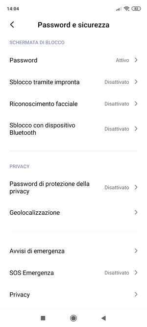 Il tuo telefono è ora protetto dal blocco schermo