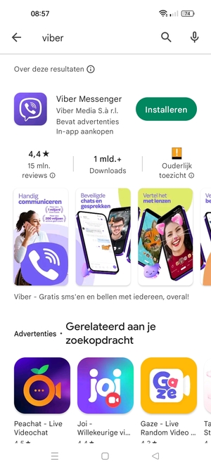 Selecteer de app