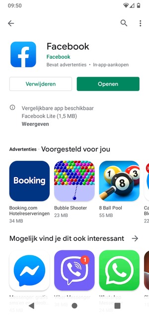 Selecteer Openen