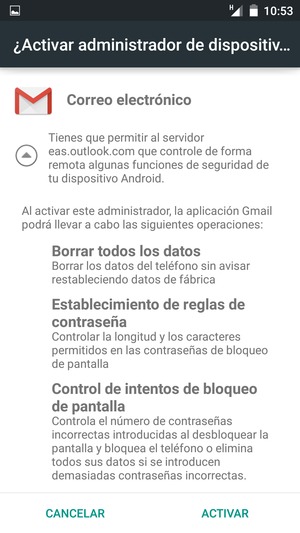 Seleccione ACTIVAR