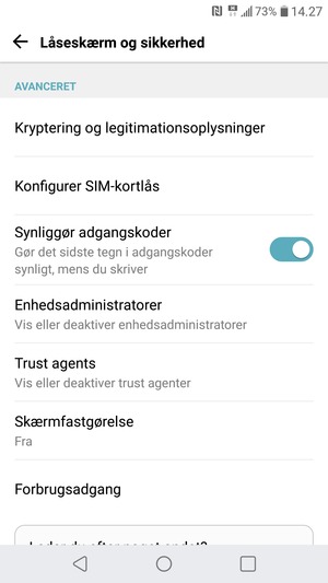 For at ændre PIN-koden til sim-kortet, vend tilbage til menuen Låseskærm og sikkerhed og vælg Konfigurer SIM-kortlås