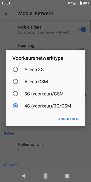Selecteer uw voorkeursoptie