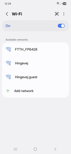Select the wireless network you want to connect to
