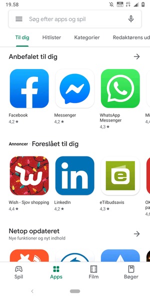 Vælg søgefeltet