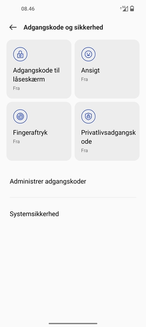 Vælg Systemsikkerhed