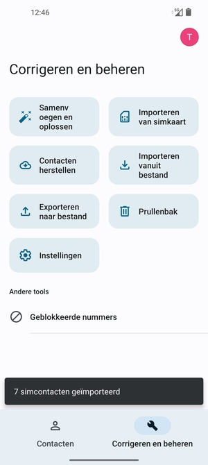 Uw contactpersonen worden opgeslagen naar uw Google-account en naar uw telefoon de volgende keer dat Google gesynchroniseerd wordt.