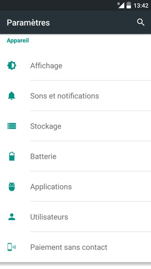 Faites défiler et sélectionnez Batterie