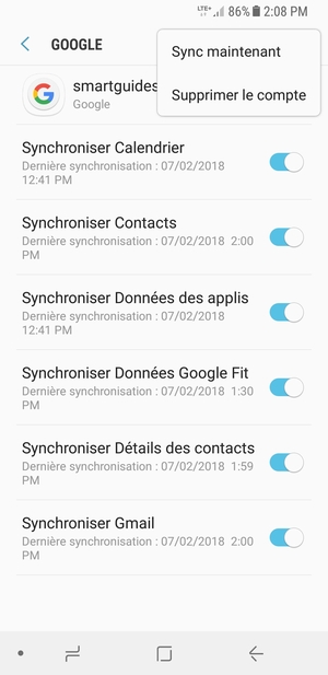 Sélectionnez Sync maintenant