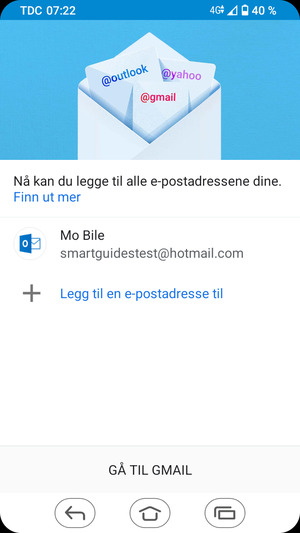 Velg GÅ TIL GMAIL