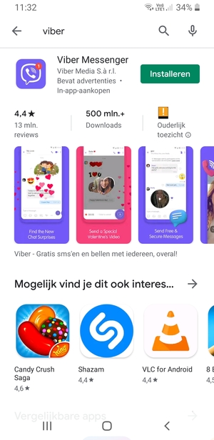 Selecteer de app