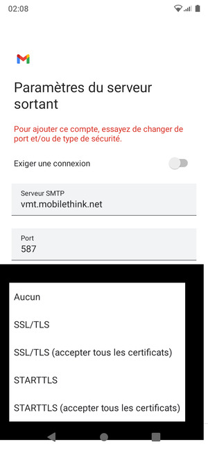Sélectionnez Aucun