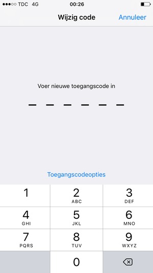 Voer uw nieuwe wachtwoordcode in