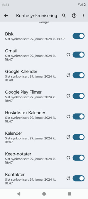 Forsikre deg om at Kontakter er valgt