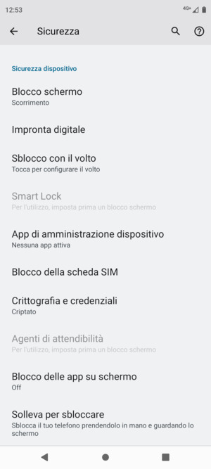 Scorri e seleziona Blocco della scheda SIM