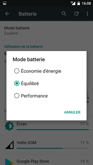 Sélectionnez Économie d'énergie