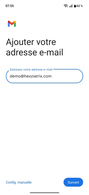 Saisissez votre adresse e-mail et sélectionnez Suivant