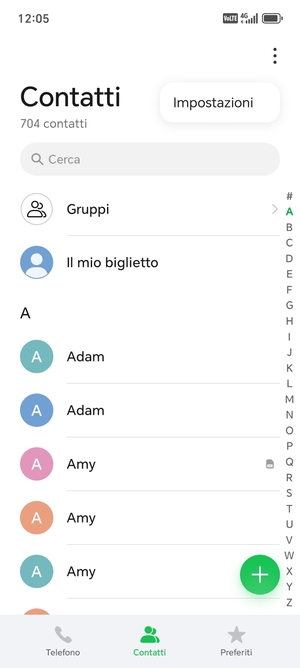 Seleziona Impostazioni
