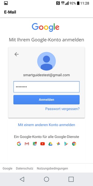 Geben Sie Ihre Passwort ein und wählen Sie Anmelden