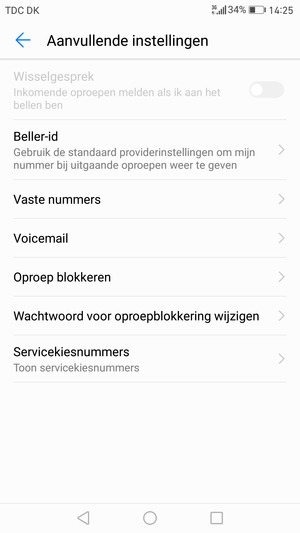 Selecteer Voicemail