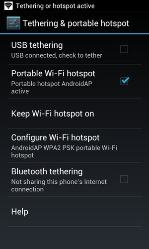 Your phone is now set up for use as a modem