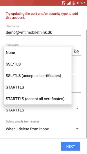 Select None and  NEXT