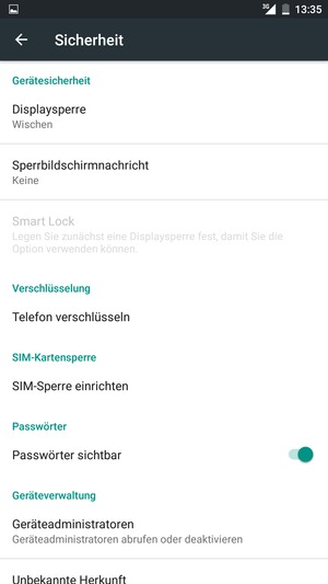 Wählen Sie SIM-Sperre einrichten