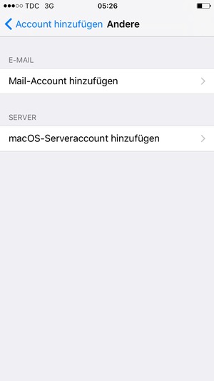 Wählen Sie Mail-Account hinzufügen
