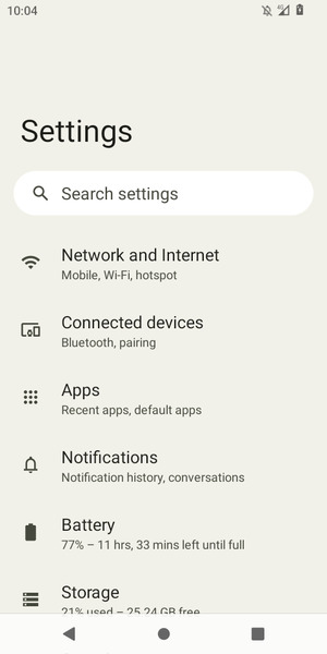 Select Network and Internet