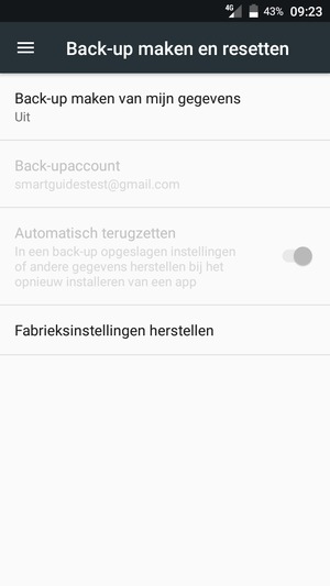 Selecteer Back-up maken van mijn gegevens