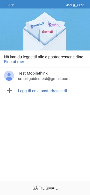 Velg GÅ TIL GMAIL
