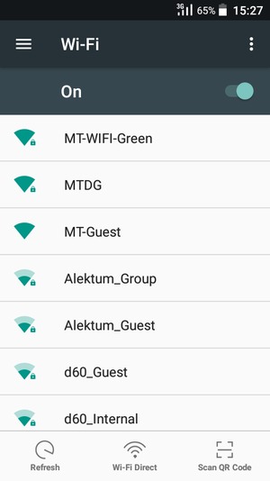 Select the wireless network you want to connect to