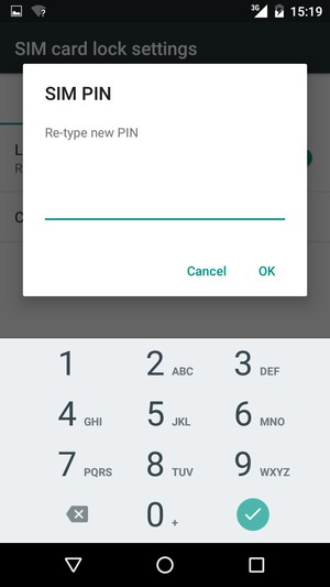 Confirm your new SIM PIN and select OK